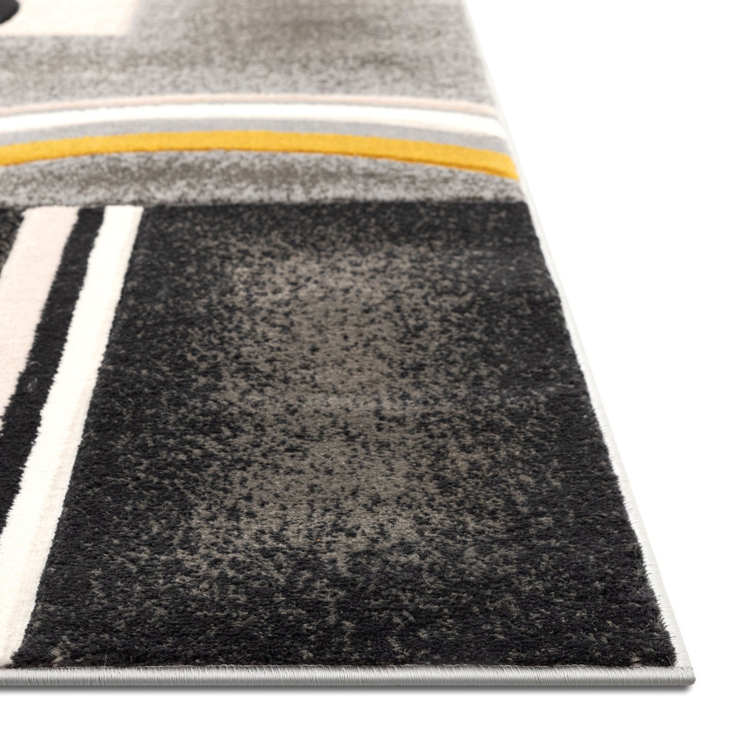 Belle Gold Modern Abstract Geometric 3D Textured Rug GV-21