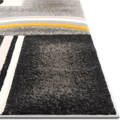 Belle Gold Modern Abstract Geometric 3D Textured Rug GV-21