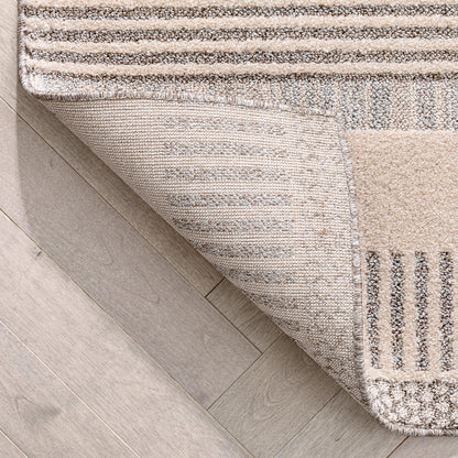 Briar Tribal Geometric Abstract Beige Looped Pile Rug HAR-12