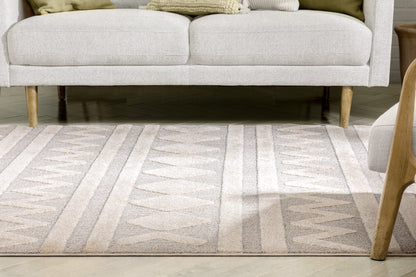 Zara Tribal Moroccan Diamond Pattern Beige Looped Pile Rug HAR-22