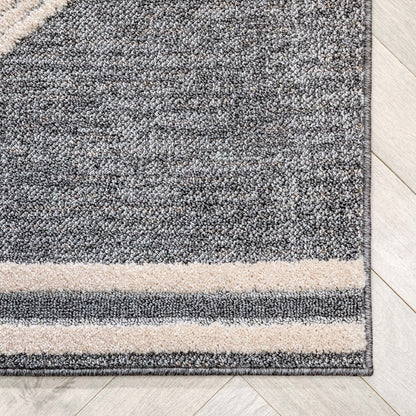 Evie Tribal Diamond Medallion Pattern Grey Looped Pile Rug HAR-37