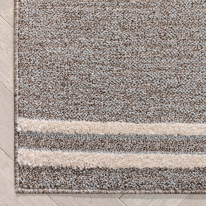 Evie Tribal Diamond Medallion Pattern Taupe Looped Pile Rug HAR-38