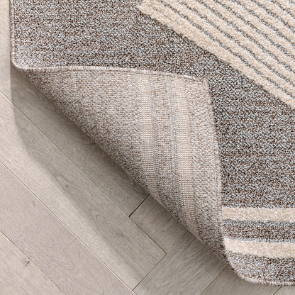 Evie Tribal Diamond Medallion Pattern Taupe Looped Pile Rug HAR-38