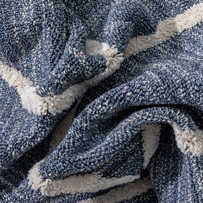 Cora Moroccan Lattice Trellis Blue Looped Pile Rug HAR-44