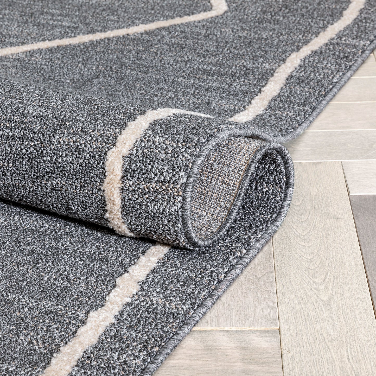 Cora Moroccan Lattice Trellis Grey Looped Pile Rug HAR-47