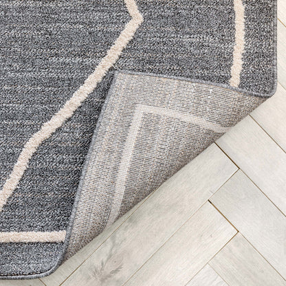 Cora Moroccan Lattice Trellis Grey Looped Pile Rug HAR-47