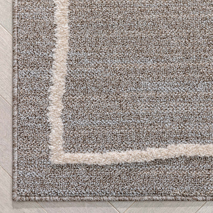 Cora Moroccan Lattice Trellis Taupe Looped Pile Rug HAR-48