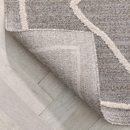 Cora Moroccan Lattice Trellis Taupe Looped Pile Rug HAR-48