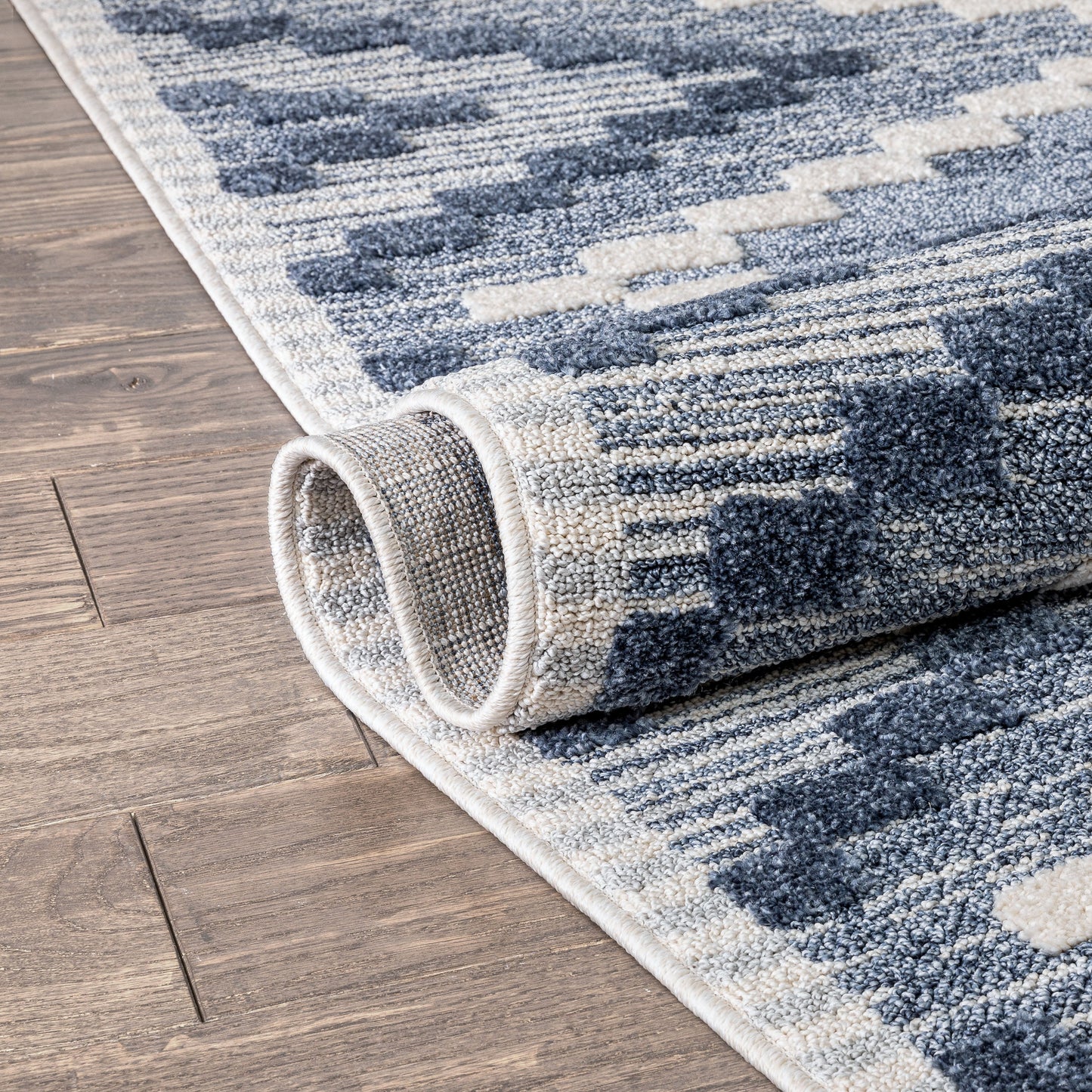 Salena Southwestern Medallion Pattern Blue Looped Pile Rug HAR-64