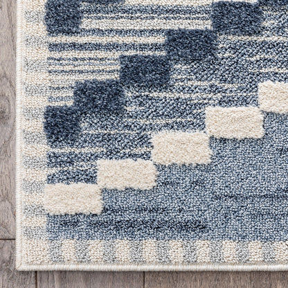 Salena Southwestern Medallion Pattern Blue Looped Pile Rug HAR-64