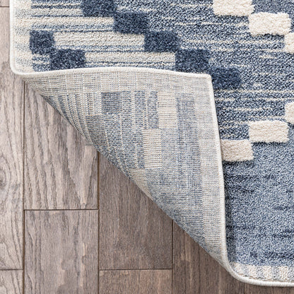 Salena Southwestern Medallion Pattern Blue Looped Pile Rug HAR-64