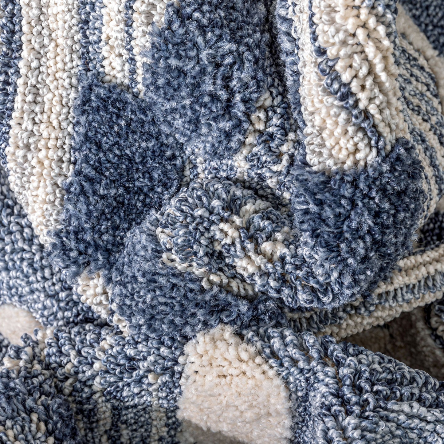 Salena Southwestern Medallion Pattern Blue Looped Pile Rug HAR-64
