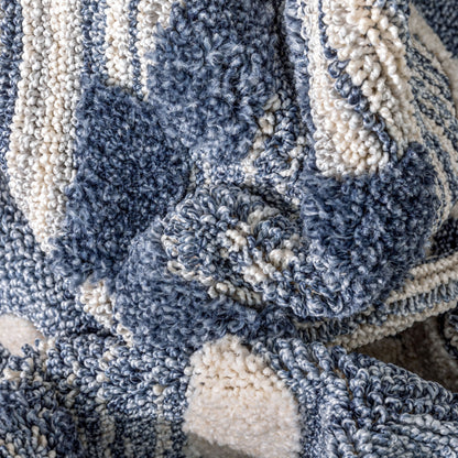 Salena Southwestern Medallion Pattern Blue Looped Pile Rug HAR-64