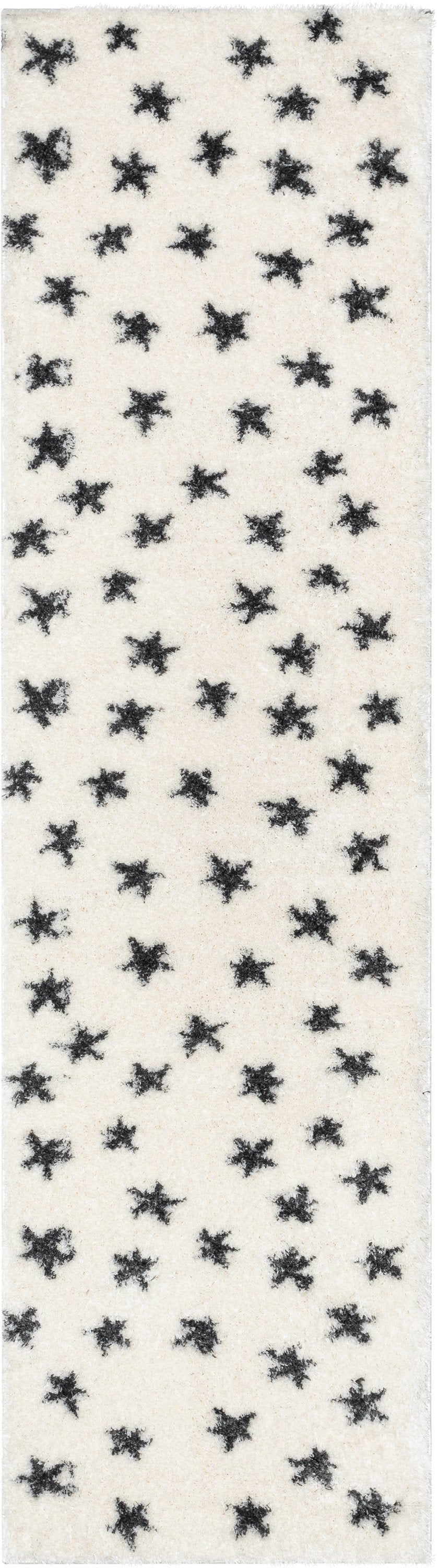 Celestial Skies Modern Stars Pattern Ivory Grey Thick & Ultra Soft Kids Rug HAV-12