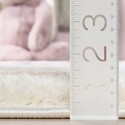 Celestial Skies Modern Stars Pattern Ivory Pink Thick & Ultra Soft Kids Rug HAV-19