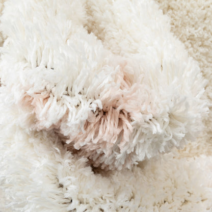 Celestial Skies Modern Stars Pattern Ivory Pink Thick & Ultra Soft Kids Rug HAV-19