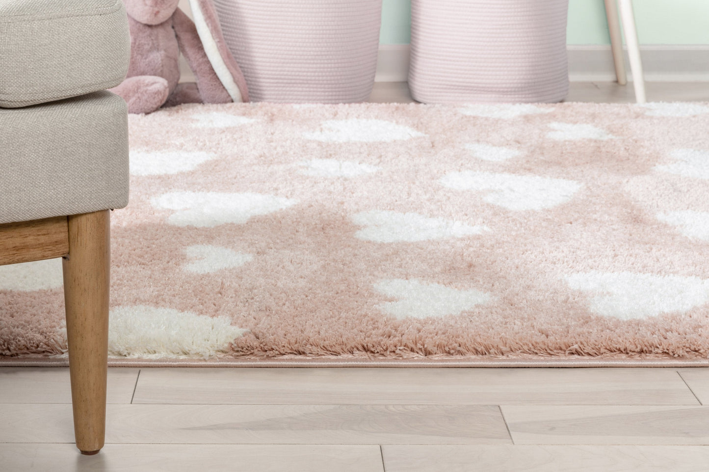 Hearts Modern Heart Pattern Pink Thick & Ultra Soft Kids Rug HAV-20