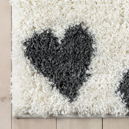 Hearts Modern Heart Pattern Grey Thick & Ultra Soft Kids Rug HAV-27