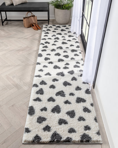 Hearts Modern Heart Pattern Grey Thick & Ultra Soft Kids Rug HAV-27