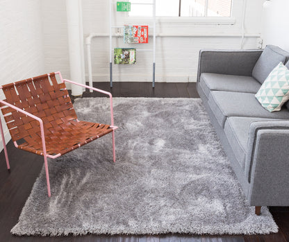 Liza Silver Plush Shag Rug FE-17