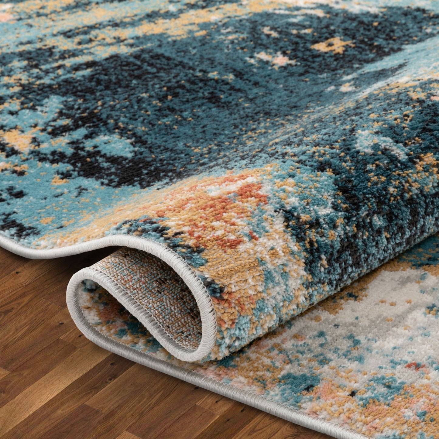 Vento Bohemian Modern Abstract Distressed Multi Rug IND-11
