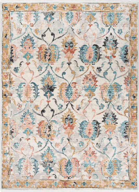 Ivy Bohemian Vintage Oriental Botanical Beige Rug IND-22