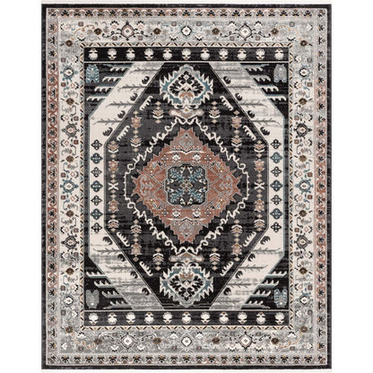Julita Vintage Bohemian Aztec Tribal Black Rug IND-43