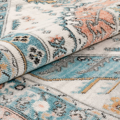 Jane Vintage Bohemian Aztec Tribal Blue Rug IND-46