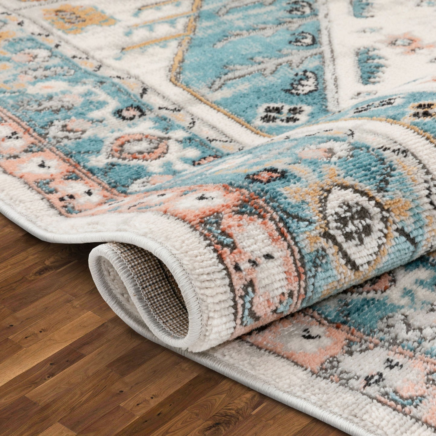 Jane Vintage Bohemian Aztec Tribal Blue Rug IND-46