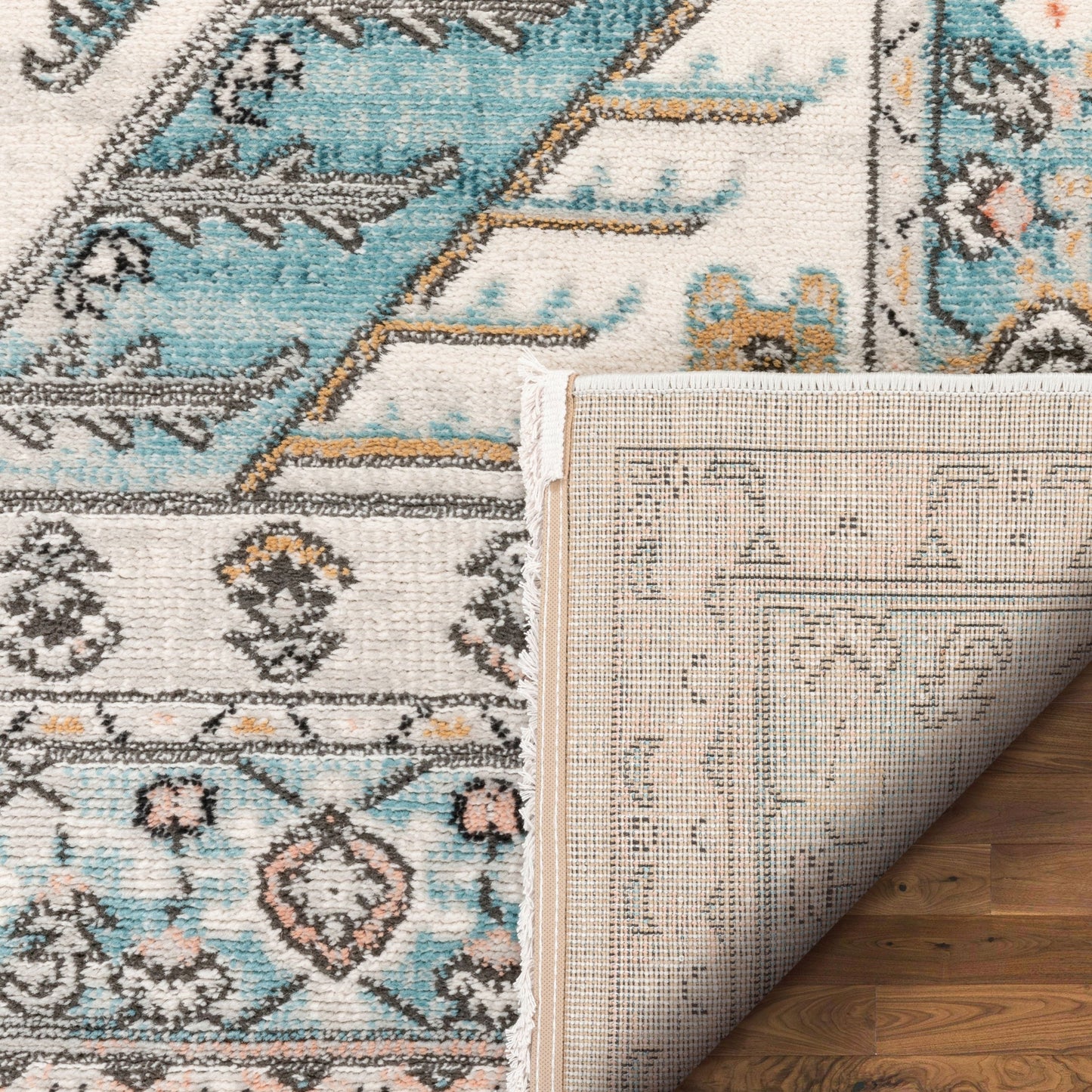 Jane Vintage Bohemian Aztec Tribal Blue Rug IND-46