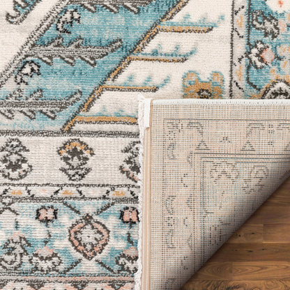 Jane Vintage Bohemian Aztec Tribal Blue Rug IND-46