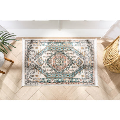 Jane Vintage Bohemian Aztec Tribal Blue Rug IND-46