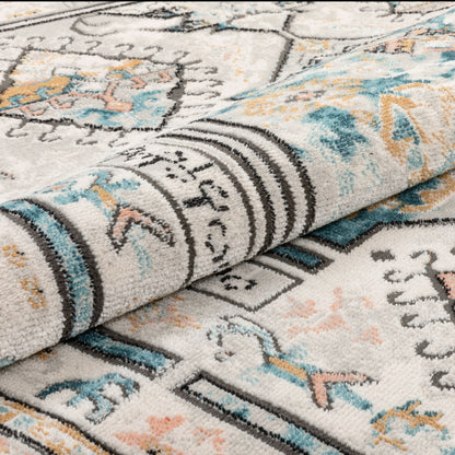 Valeria Bohemian Vintage Oriental Botanical Blue Rug IND-66