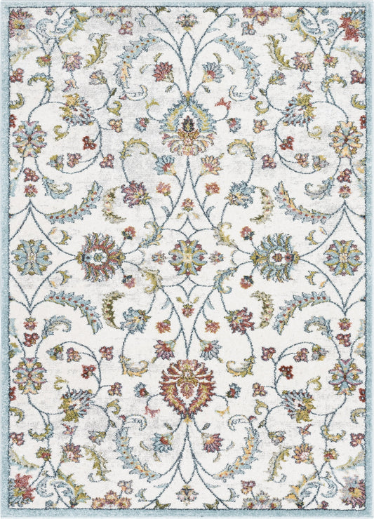 Metonia Vintage Oriental Floral Ivory Rug IVY-12