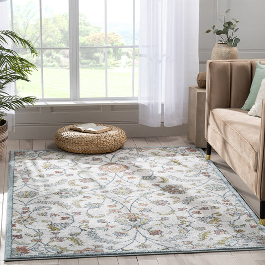 Metonia Vintage Oriental Floral Ivory Rug IVY-12