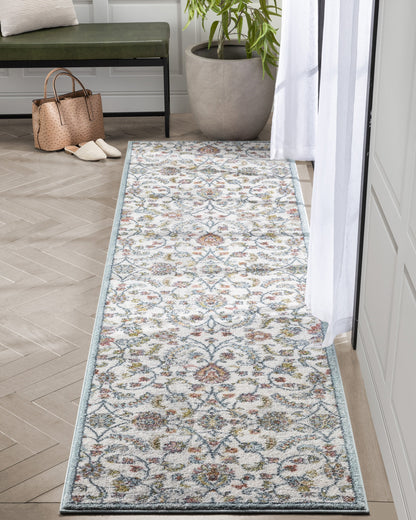 Metonia Vintage Oriental Floral Ivory Rug IVY-12