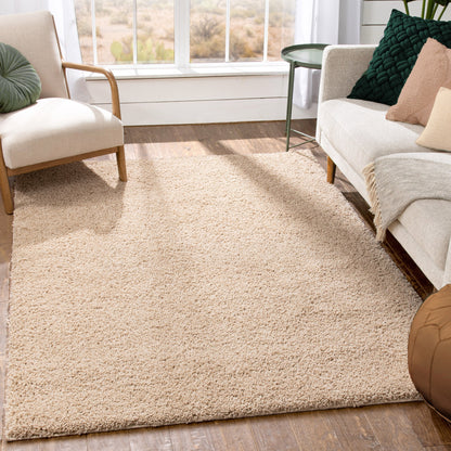 Halden Solid Pattern Ivory Thick  Nordic Shag Rug JU-12