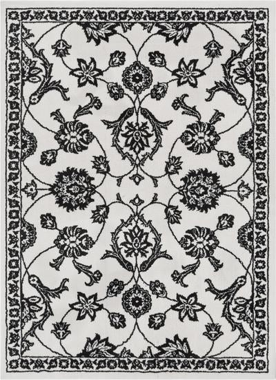 Stupendous Black Traditional Floral Oriental Rug KA-93