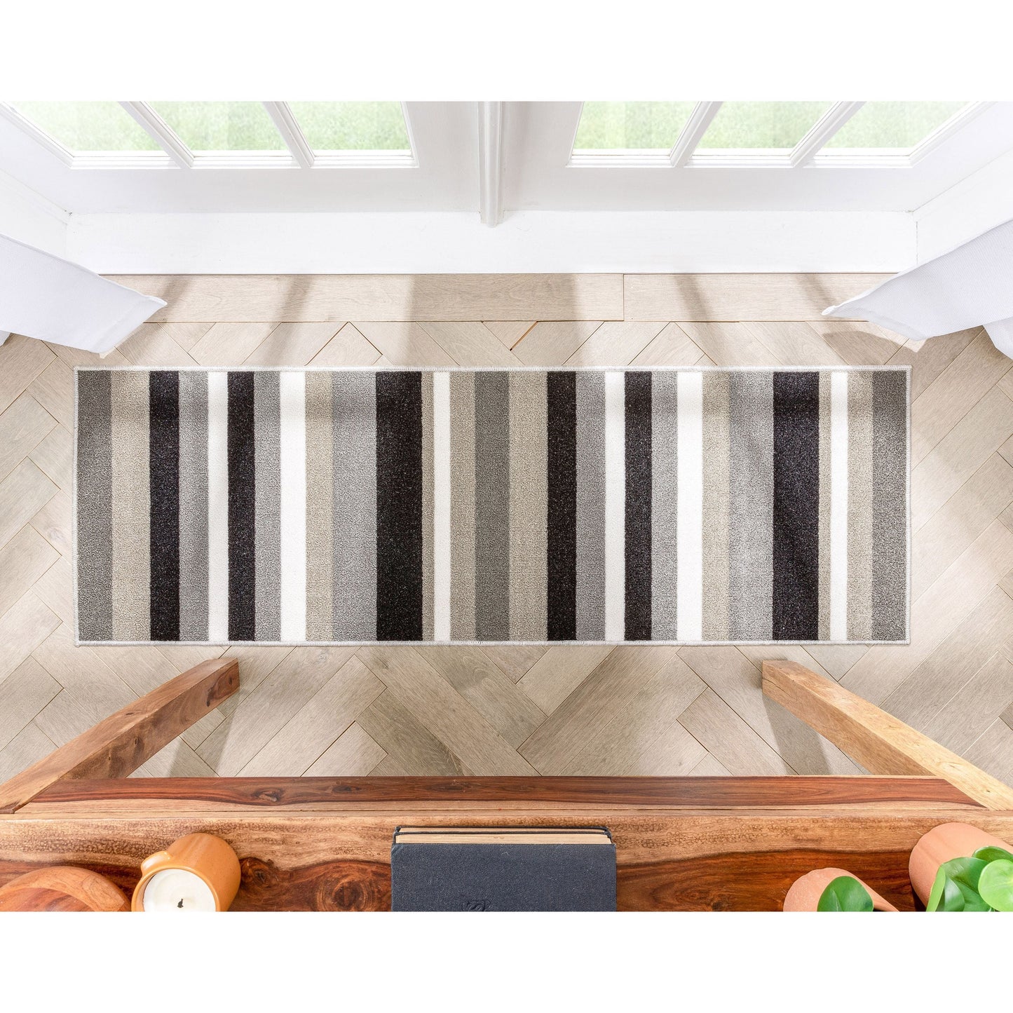 Uni Stripes Grey Modern Rug KC-137