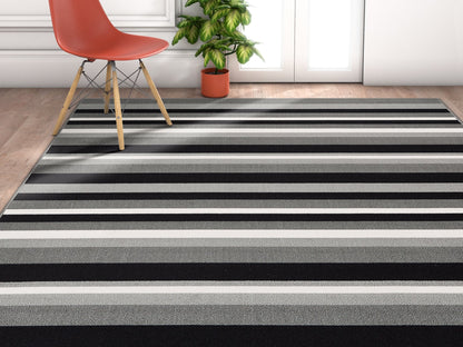 Uni Stripes Grey Modern Rug KC-137