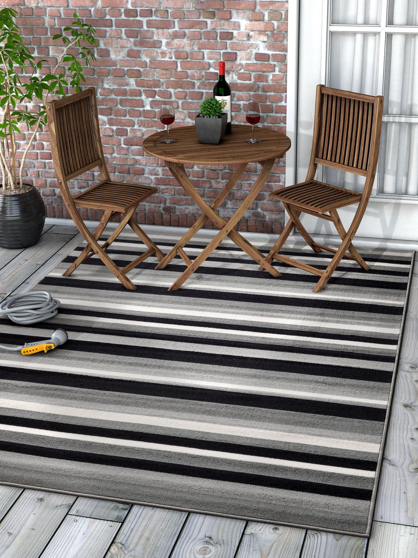 Uni Stripes Grey Modern Rug KC-137