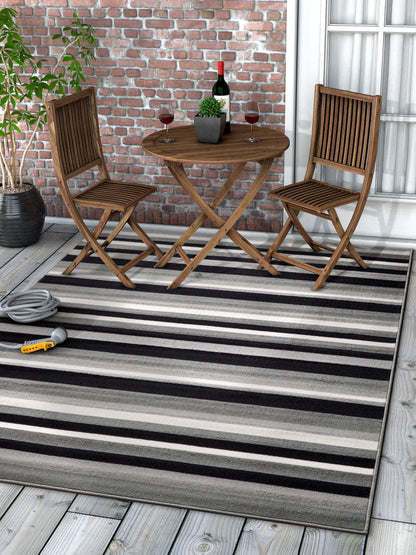 Uni Stripes Grey Modern Rug KC-137