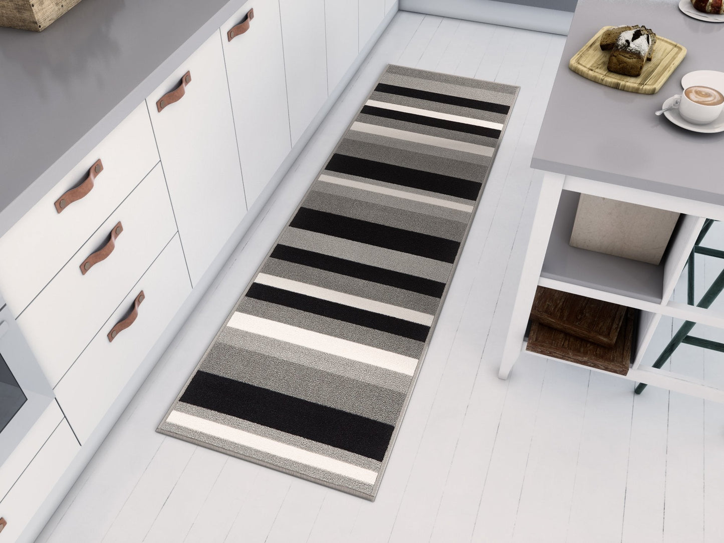 Uni Stripes Grey Modern Rug KC-137