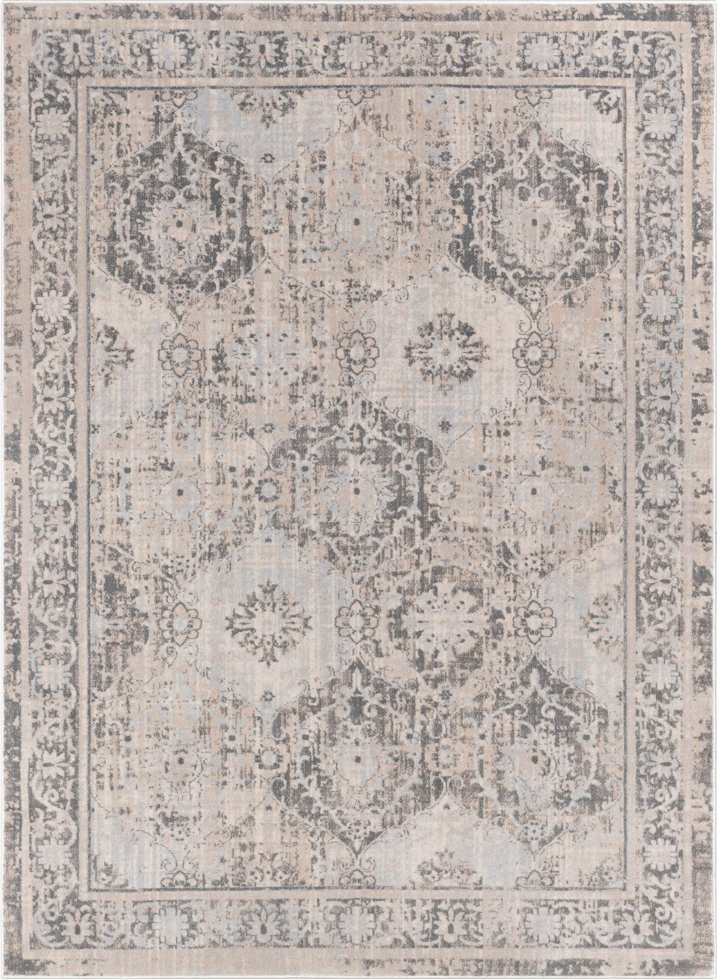 Marjorie Vintage Oriental Persian Panel Ivory Rug KE-102