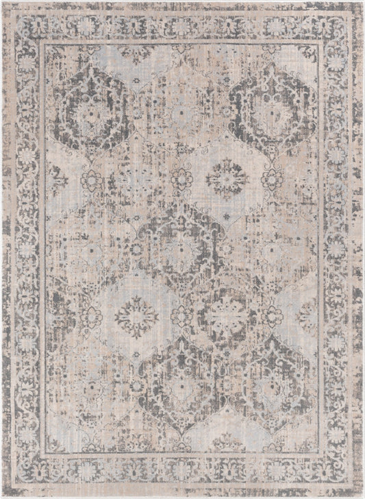 Marjorie Vintage Oriental Persian Panel Ivory Rug KE-102