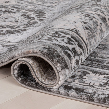 Marjorie Vintage Oriental Persian Panel Dark Grey Rug KE-103