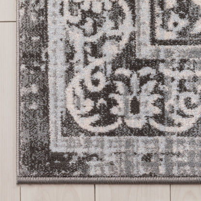 Marjorie Vintage Oriental Persian Panel Dark Grey Rug KE-103