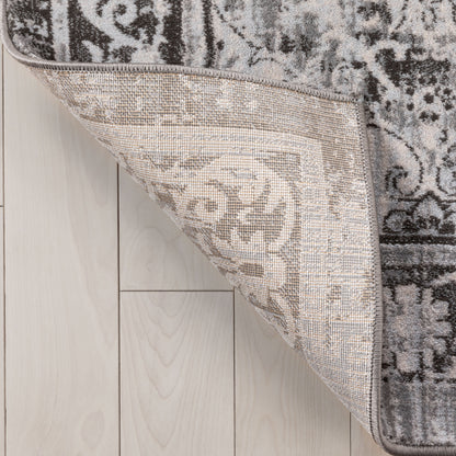 Marjorie Vintage Oriental Persian Panel Dark Grey Rug KE-103
