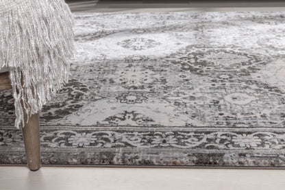 Marjorie Vintage Oriental Persian Panel Dark Grey Rug KE-103