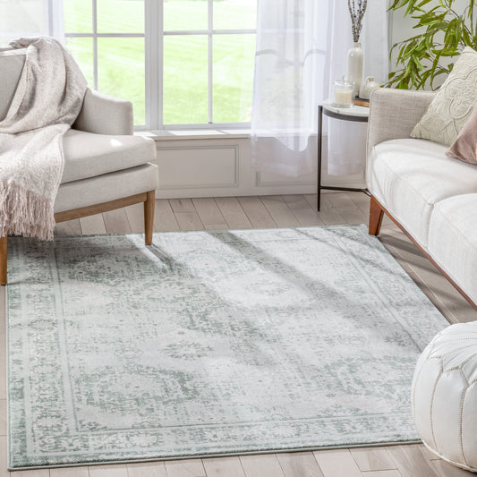 Marjorie Vintage Oriental Persian Panel Teal Rug KE-106